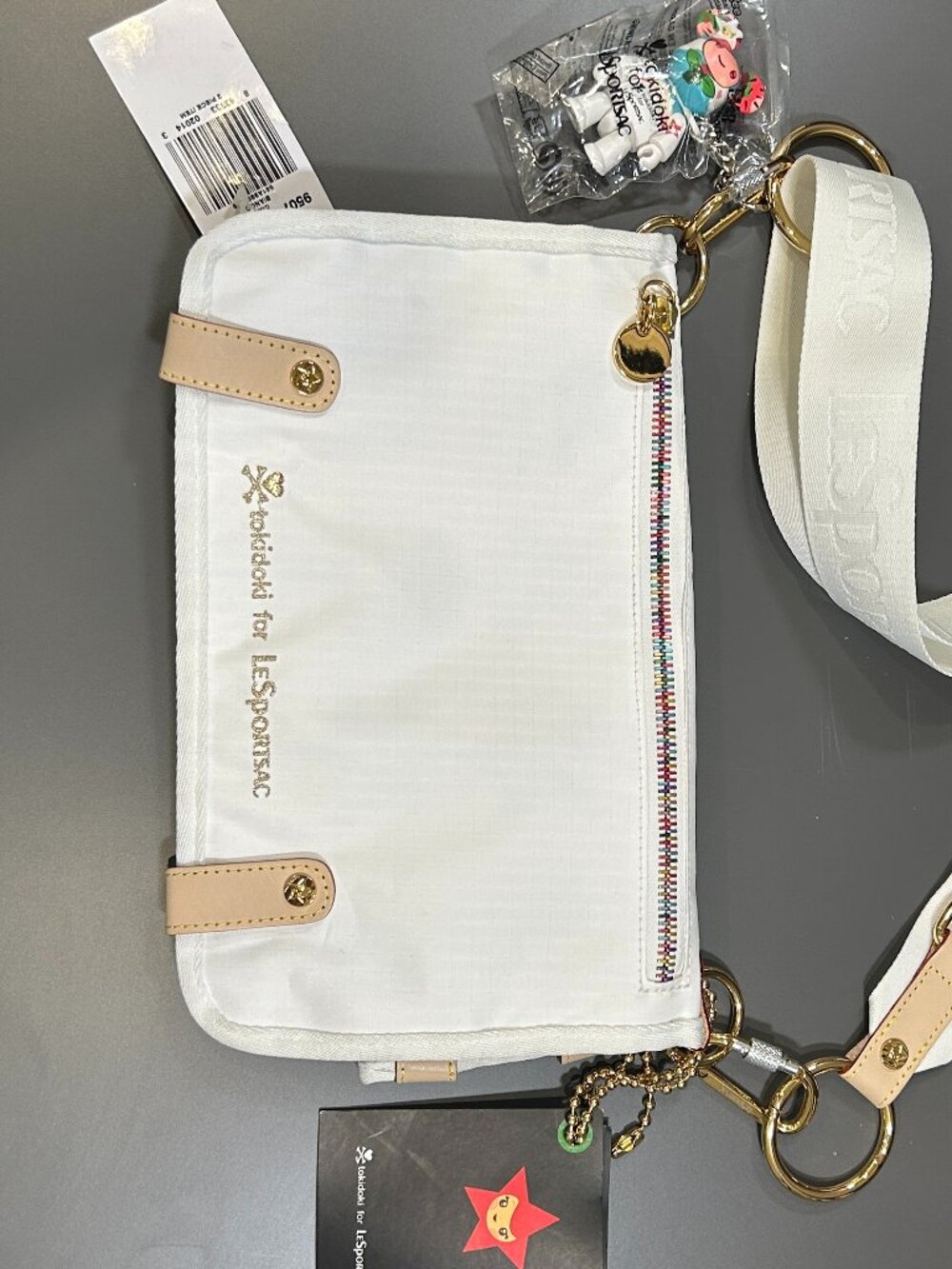 tokidoki x LeSportsac Ciao Blanco White Small Flap Foldover Crossbody Bag Purse